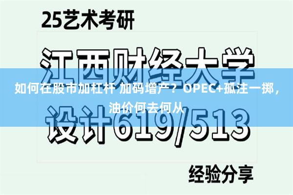 如何在股市加杠杆 加码增产？OPEC+孤注一掷，油价何去何从