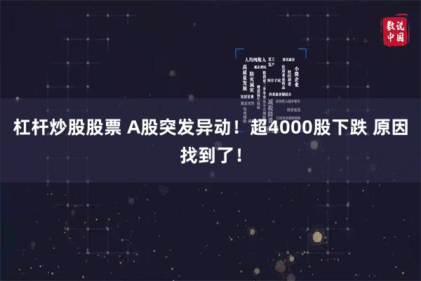 杠杆炒股股票 A股突发异动！超4000股下跌 原因找到了！