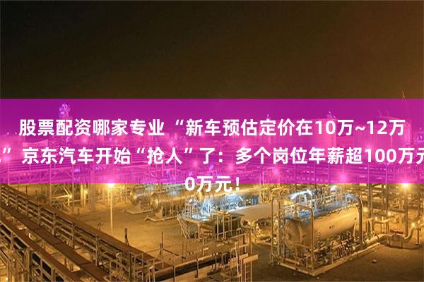 股票配资哪家专业 “新车预估定价在10万~12万元” 京东汽车开始“抢人”了:多个岗位年薪超100万元!