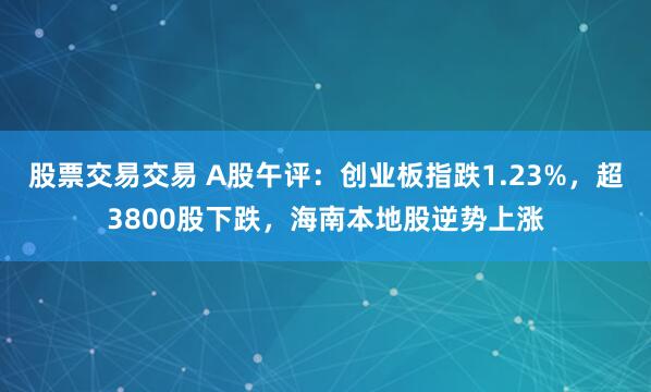股票交易交易 A股午评：创业板指跌1.23%，超3800股下跌，海南本地股逆势上涨