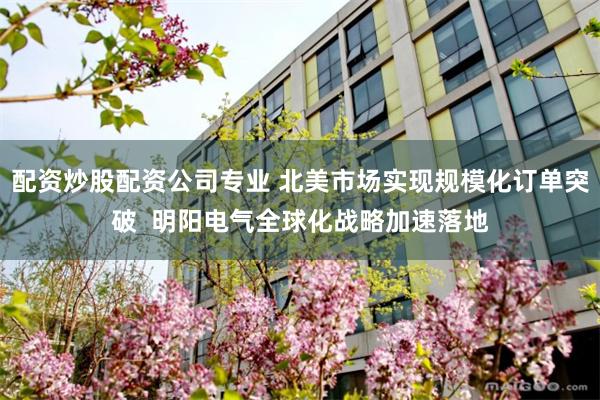 配资炒股配资公司专业 北美市场实现规模化订单突破  明阳电气全球化战略加速落地