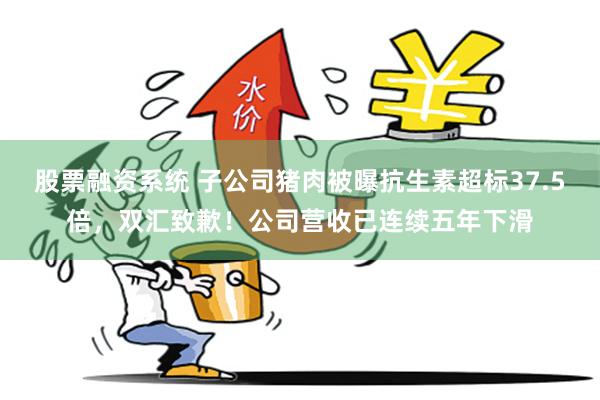 股票融资系统 子公司猪肉被曝抗生素超标37.5倍，双汇致歉！公司营收已连续五年下滑