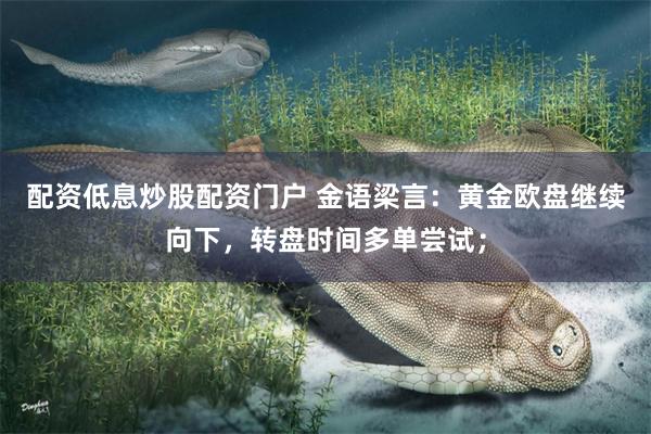 配资低息炒股配资门户 金语梁言：黄金欧盘继续向下，转盘时间多单尝试；